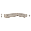 Meridian Furniture Modari Beige Fabric Upholstered 4pc. Modular Sectional