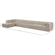 Meridian Furniture Modari Beige Fabric Upholstered 4pc. Modular Sectional