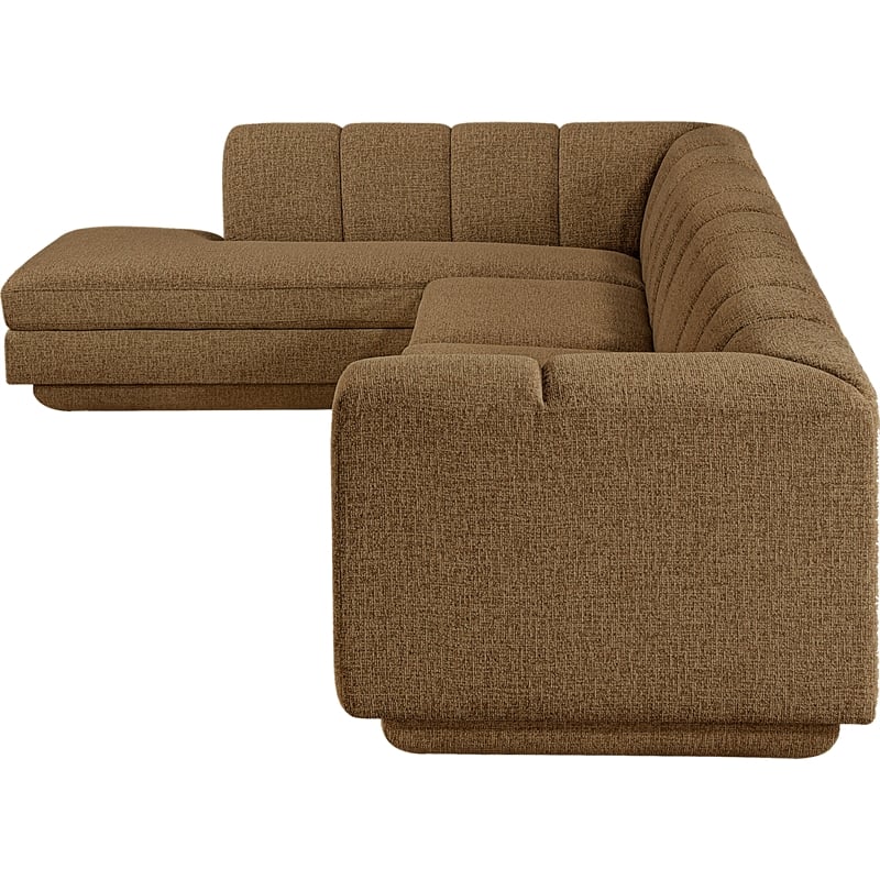 Meridian Furniture Modari Brown Fabric Upholstered 3pc. Modular Sectional