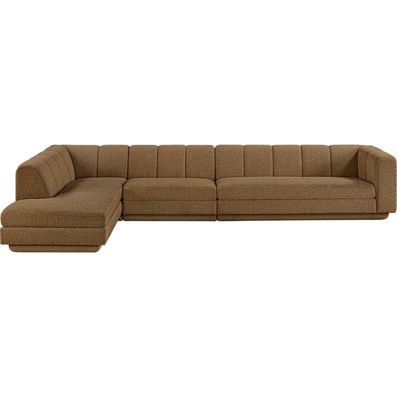 Meridian Furniture Modari Brown Fabric Upholstered 3pc. Modular Sectional