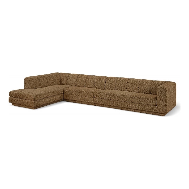 Meridian Furniture Modari Brown Fabric Upholstered 3pc. Modular Sectional