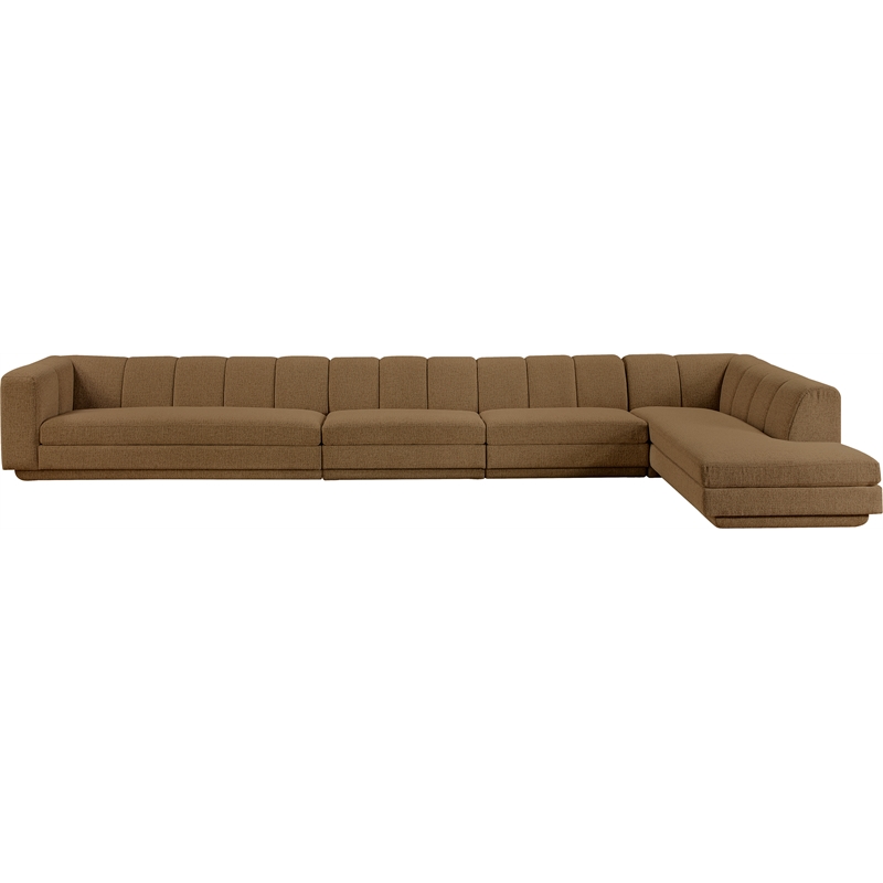 Meridian Furniture Modari Brown Fabric Upholstered 4pc. Modular Sectional
