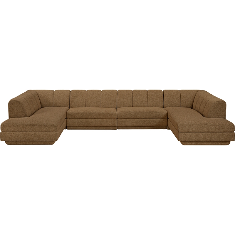 Meridian Furniture Modari Brown Fabric Upholstered 4pc. Modular Sectional