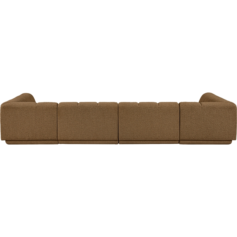 Meridian Furniture Modari Brown Fabric Upholstered 4pc. Modular Sectional