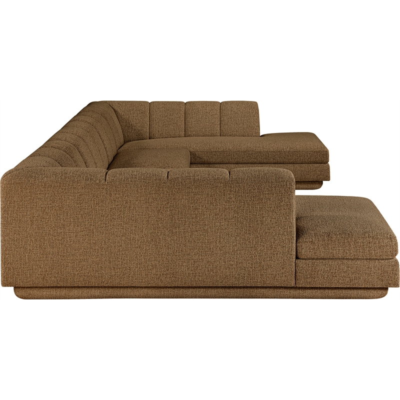 Meridian Furniture Modari Brown Fabric Upholstered 4pc. Modular Sectional