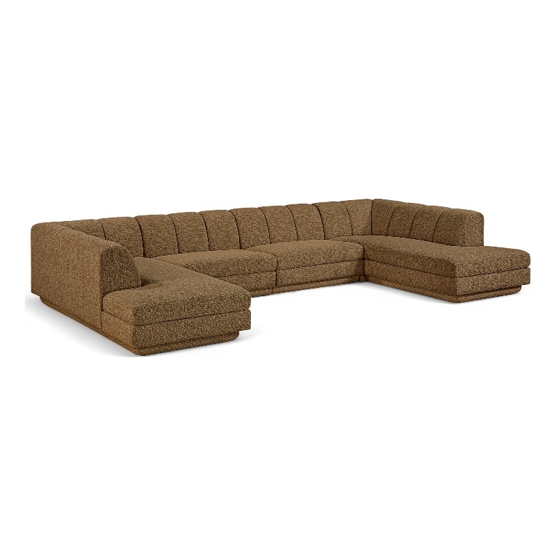 Meridian Furniture Modari Brown Fabric Upholstered 4pc. Modular Sectional