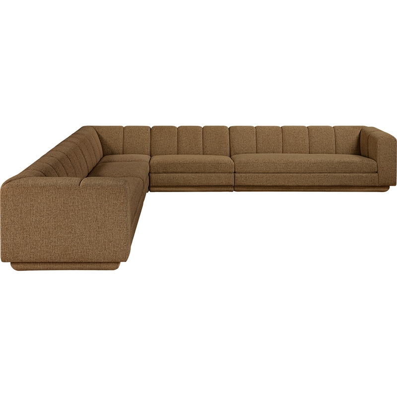 Meridian Furniture Modari Brown Fabric Upholstered 5pc. Modular Sectional