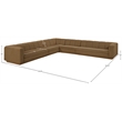 Meridian Furniture Modari Brown Fabric Upholstered 5pc. Modular Sectional
