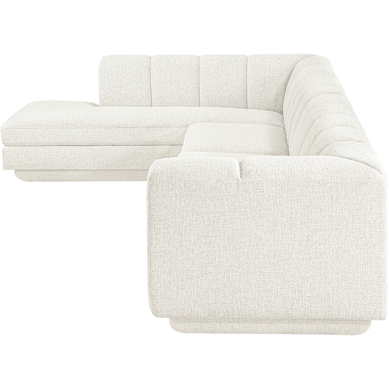 Meridian Furniture Modari Cream Fabric Upholstered 3pc. Modular Sectional