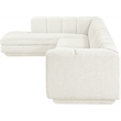 Meridian Furniture Modari Cream Fabric Upholstered 3pc. Modular Sectional