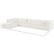 Meridian Furniture Modari Cream Fabric Upholstered 3pc. Modular Sectional