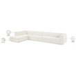Meridian Furniture Modari Cream Fabric Upholstered 3pc. Modular Sectional