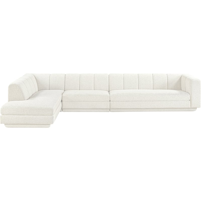 Meridian Furniture Modari Cream Fabric Upholstered 3pc. Modular Sectional