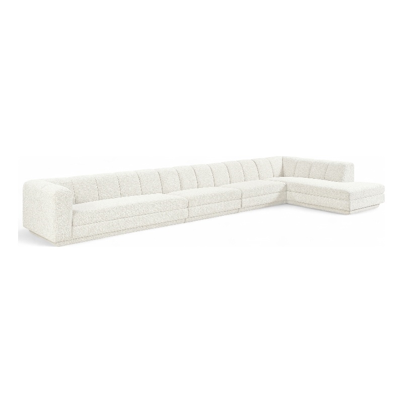 Meridian Furniture Modari Cream Fabric Upholstered 4pc. Modular Sectional