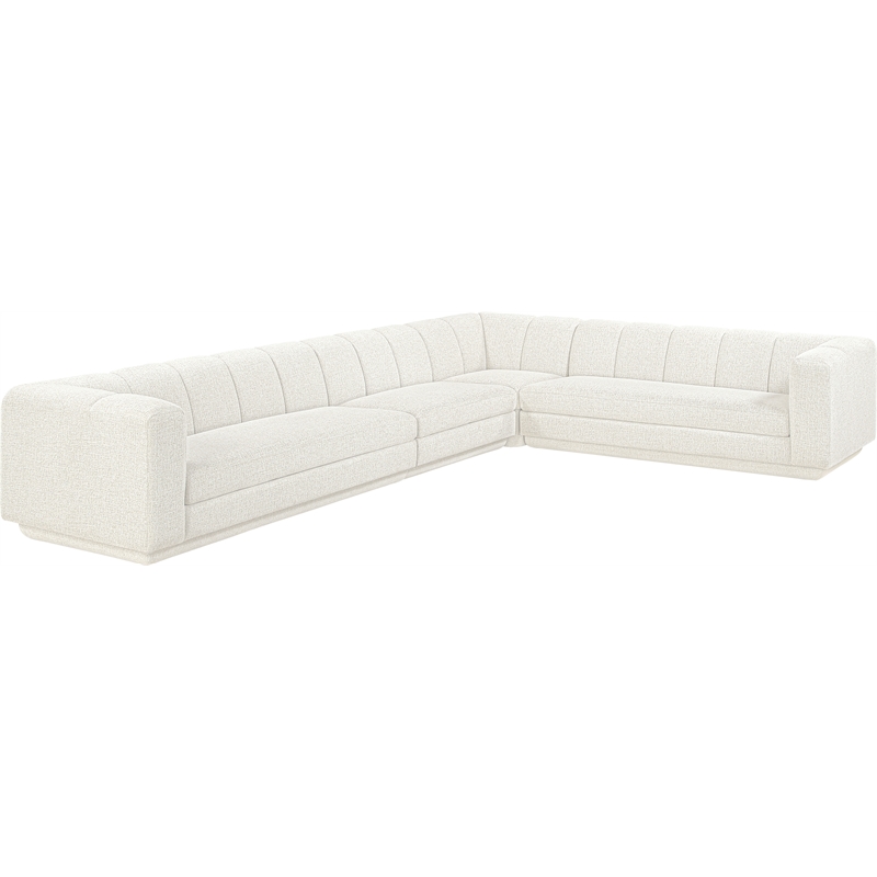 Meridian Furniture Modari Cream Fabric Upholstered 4pc. Modular Sectional