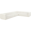 Meridian Furniture Modari Cream Fabric Upholstered 4pc. Modular Sectional