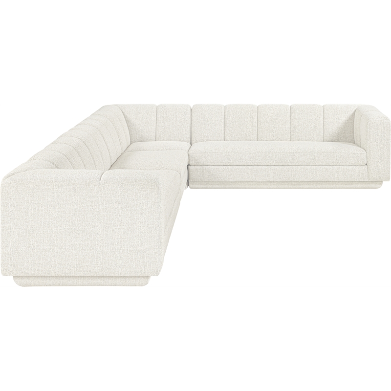 Meridian Furniture Modari Cream Fabric Upholstered 4pc. Modular Sectional