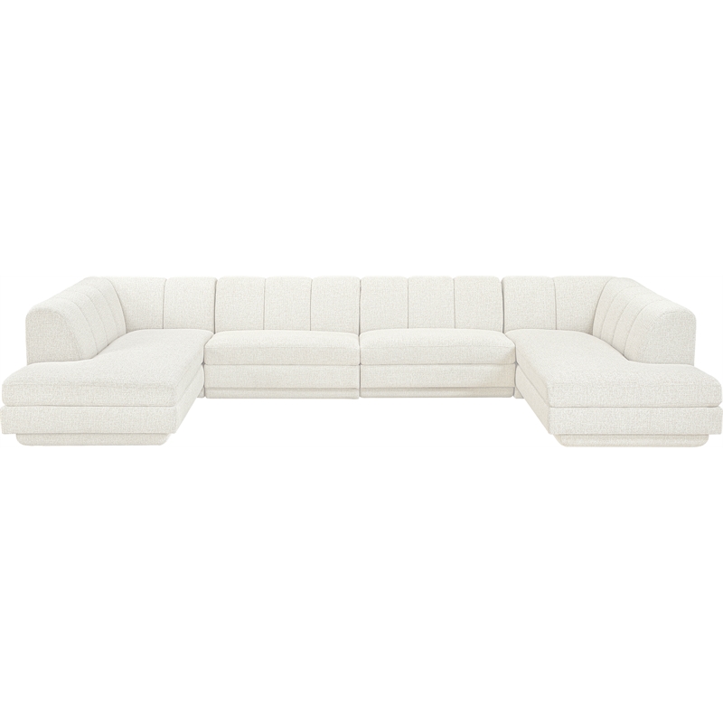 Meridian Furniture Modari Cream Fabric Upholstered 4pc. Modular Sectional