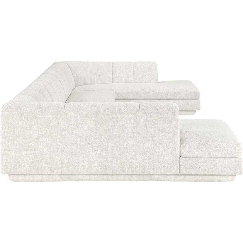 Meridian Furniture Modari Cream Fabric Upholstered 4pc. Modular Sectional