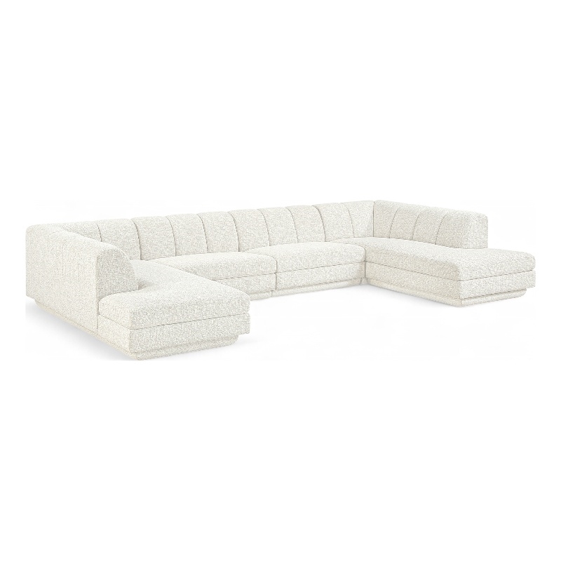 Meridian Furniture Modari Cream Fabric Upholstered 4pc. Modular Sectional