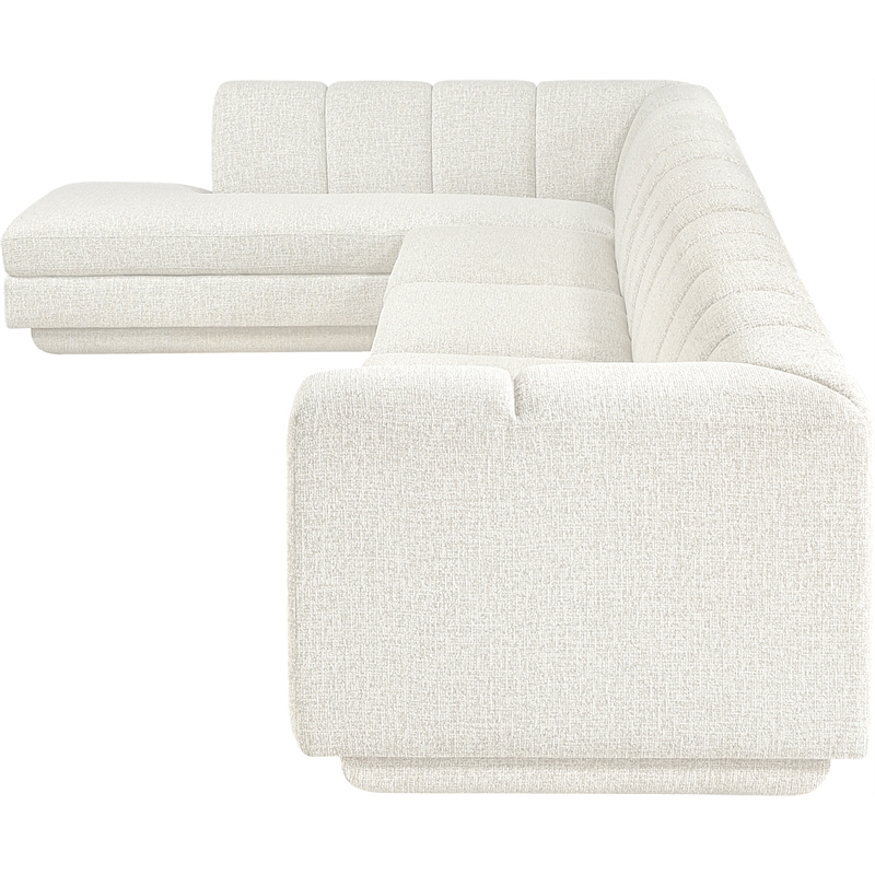 Meridian Furniture Modari Cream Fabric Upholstered 4pc. Modular Sectional