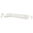 Meridian Furniture Modari Cream Fabric Upholstered 4pc. Modular Sectional