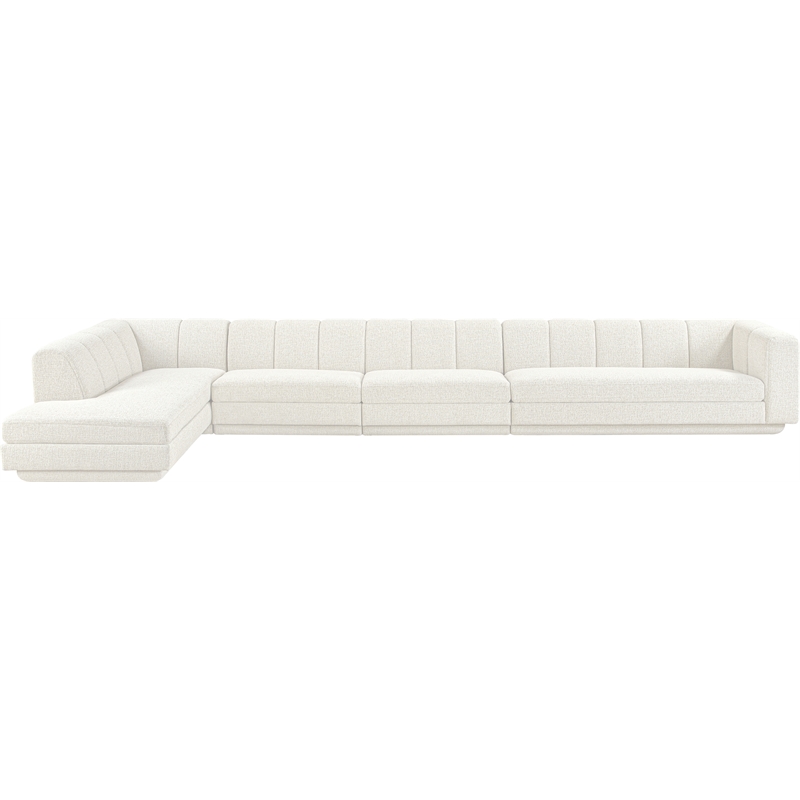 Meridian Furniture Modari Cream Fabric Upholstered 4pc. Modular Sectional