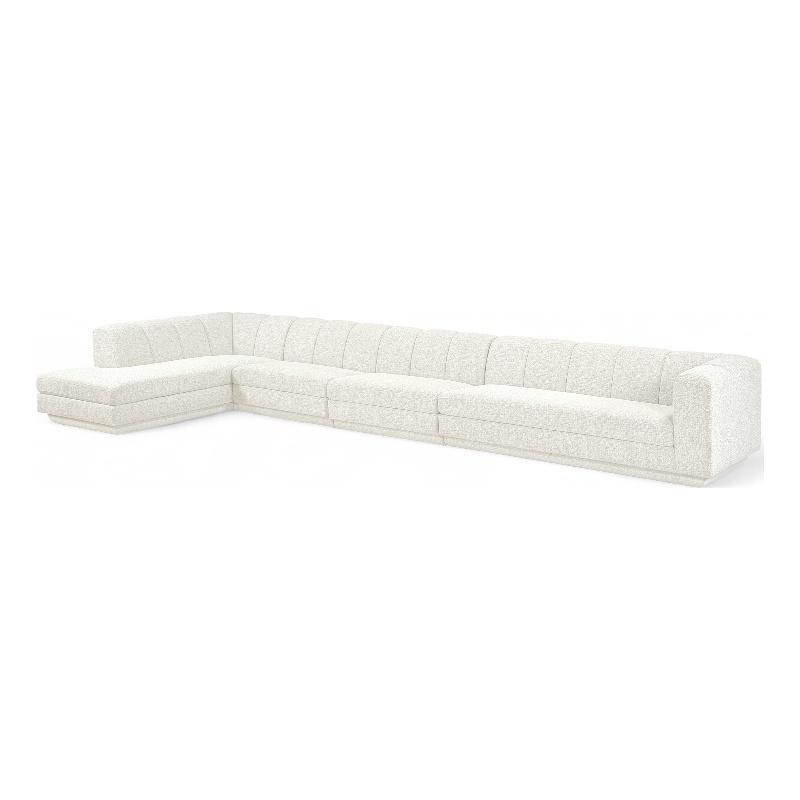 Meridian Furniture Modari Cream Fabric Upholstered 4pc. Modular Sectional