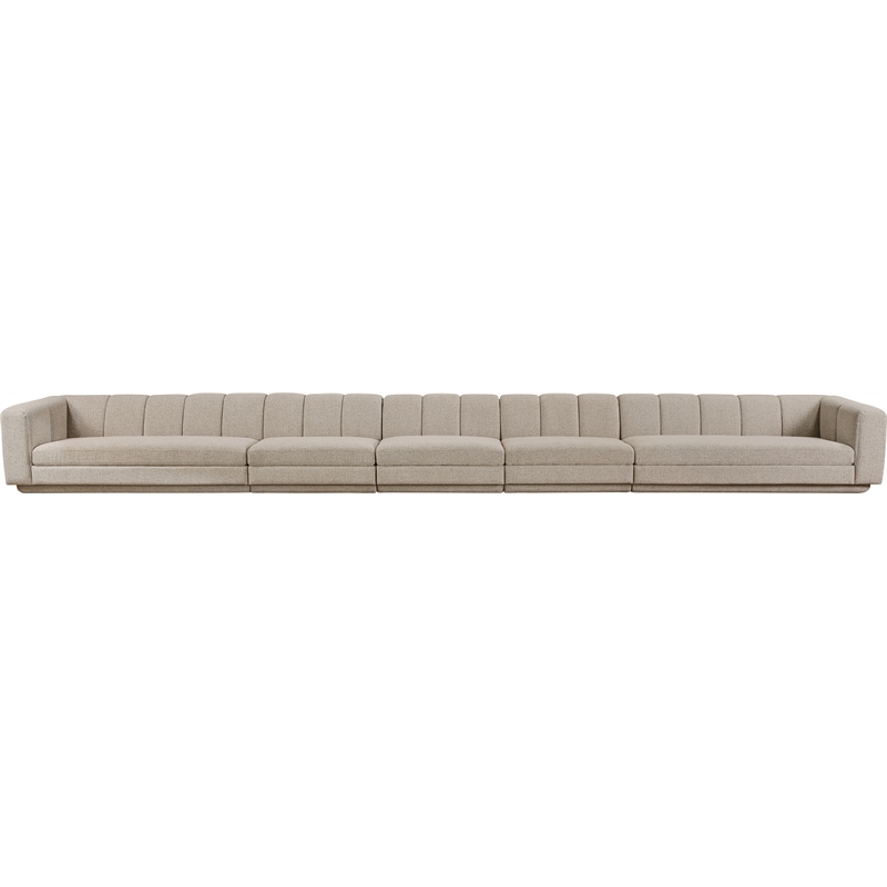 Meridian Furniture Modari Beige Fabric Upholstered 5pc. Modular Sofa