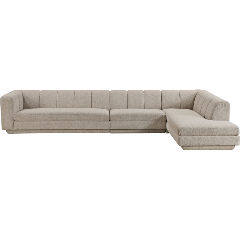Meridian Furniture Modari Beige Fabric Upholstered 3pc. Modular Sectional