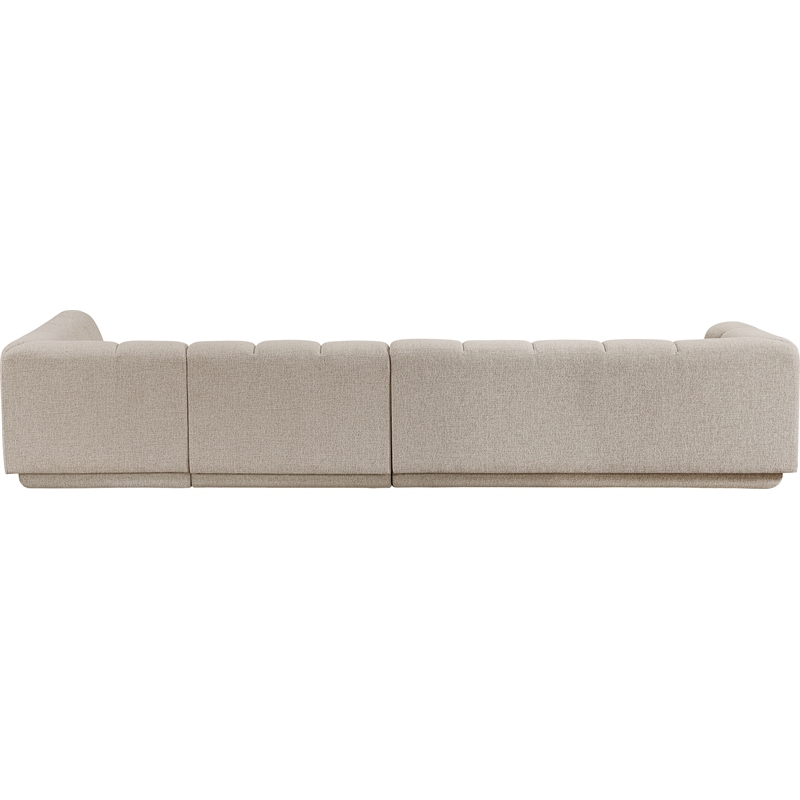 Meridian Furniture Modari Beige Fabric Upholstered 3pc. Modular Sectional