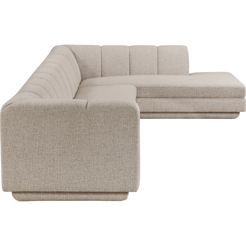 Meridian Furniture Modari Beige Fabric Upholstered 3pc. Modular Sectional