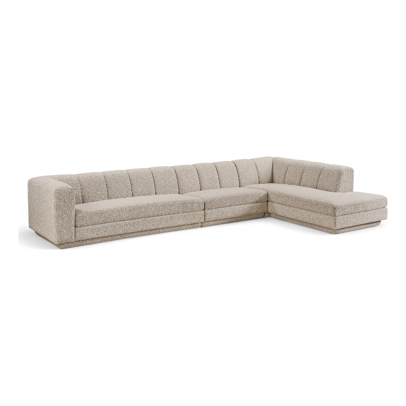 Meridian Furniture Modari Beige Fabric Upholstered 3pc. Modular Sectional
