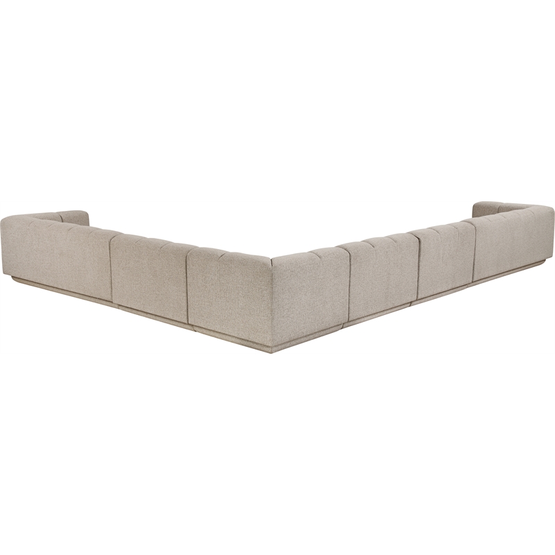 Meridian Furniture Modari Beige Fabric Upholstered 6pc. Modular Sectional
