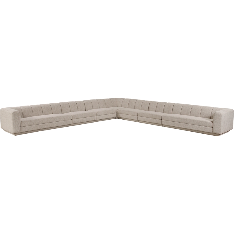 Meridian Furniture Modari Beige Fabric Upholstered 7pc. Modular Sectional