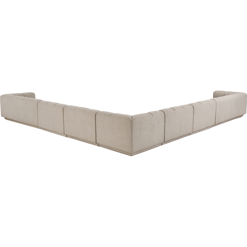 Meridian Furniture Modari Beige Fabric Upholstered 7pc. Modular Sectional