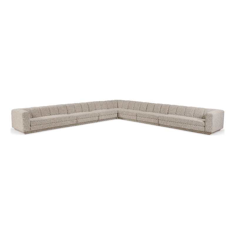 Meridian Furniture Modari Beige Fabric Upholstered 7pc. Modular Sectional