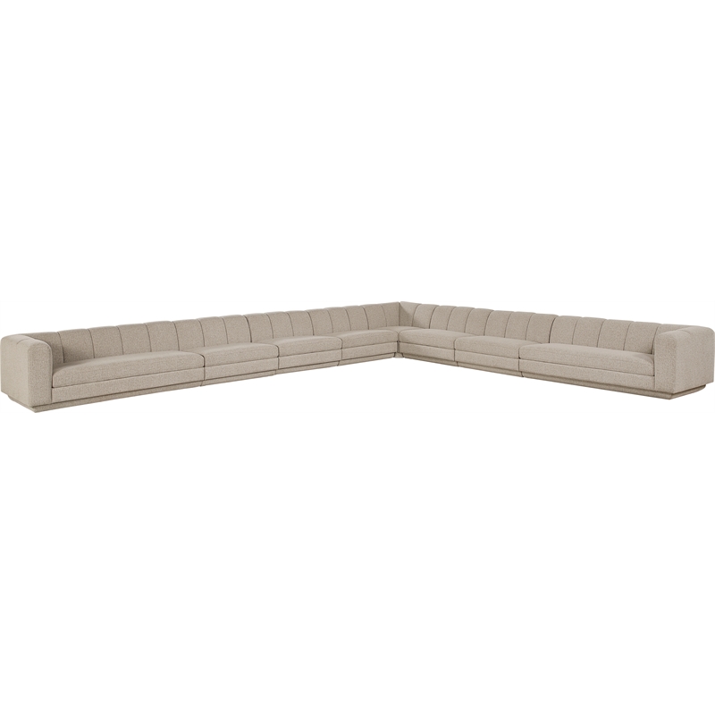Meridian Furniture Modari Beige Fabric Upholstered 8pc. Modular Sectional