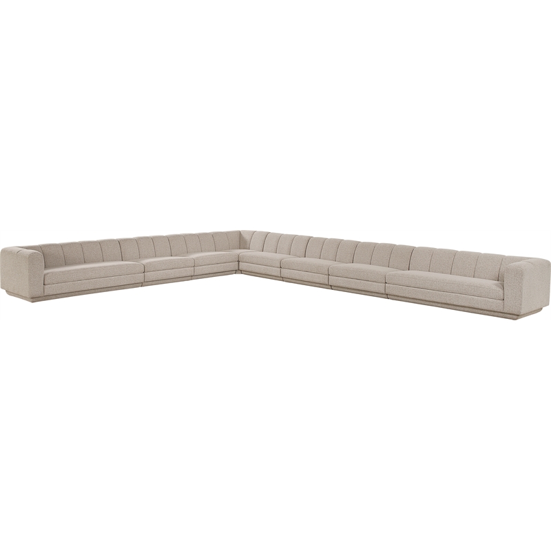 Meridian Furniture Modari Beige Fabric Upholstered 8pc. Modular Sectional