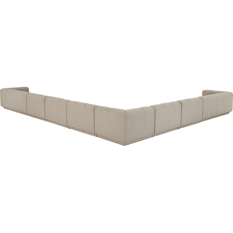 Meridian Furniture Modari Beige Fabric Upholstered 8pc. Modular Sectional