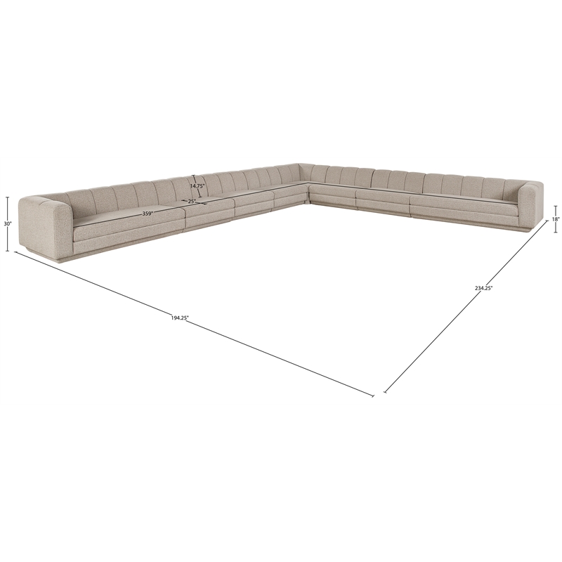 Meridian Furniture Modari Beige Fabric Upholstered 8pc. Modular Sectional
