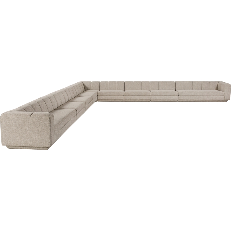Meridian Furniture Modari Beige Fabric Upholstered 9pc. Modular Sectional