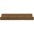 Meridian Furniture Modari Brown Fabric Upholstered 4pc. Modular Sofa