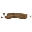 Meridian Furniture Modari Brown Fabric Upholstered 2pc. Modular Sectional