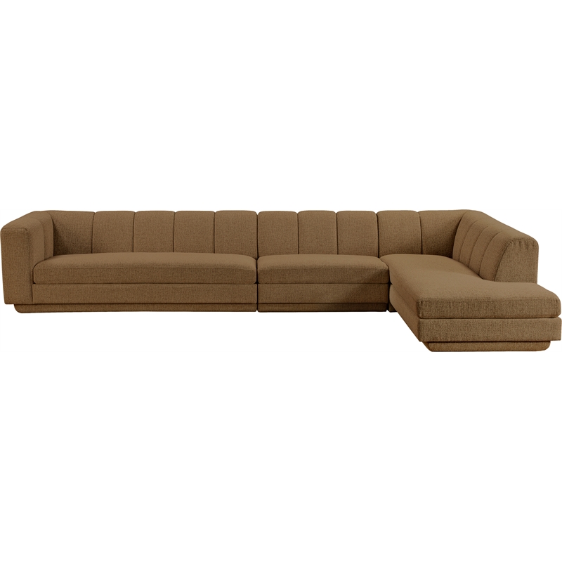 Meridian Furniture Modari Brown Fabric Upholstered 3pc. Modular Sectional
