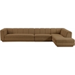 Meridian Furniture Modari Brown Fabric Upholstered 3pc. Modular Sectional