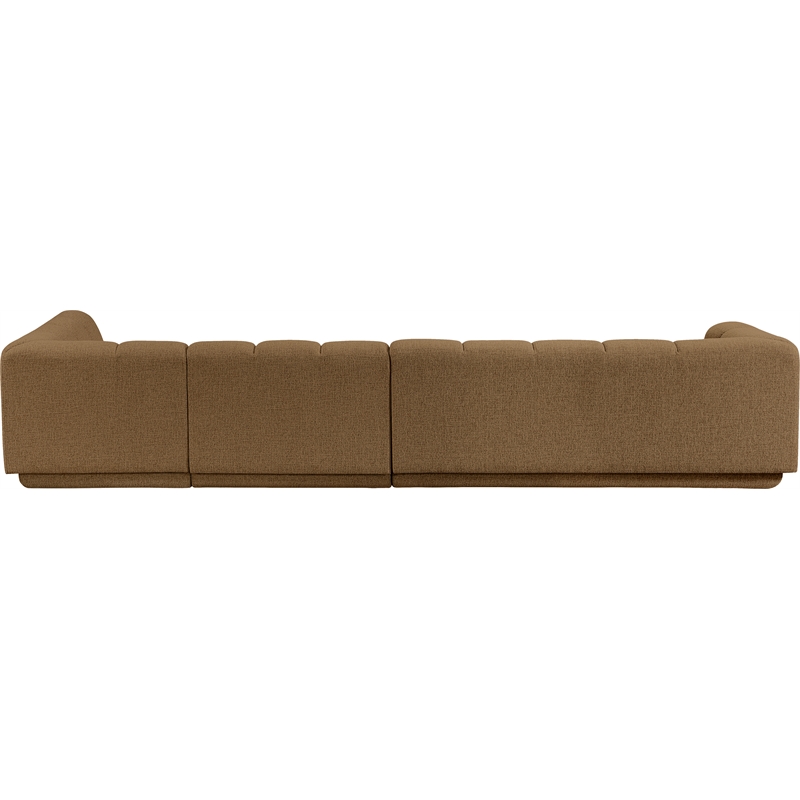 Meridian Furniture Modari Brown Fabric Upholstered 3pc. Modular Sectional