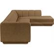Meridian Furniture Modari Brown Fabric Upholstered 3pc. Modular Sectional
