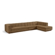 Meridian Furniture Modari Brown Fabric Upholstered 3pc. Modular Sectional
