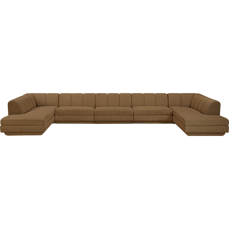 Meridian Furniture Modari Brown Fabric Upholstered 5pc. Modular Sectional